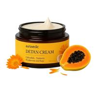 Auravedic De Tan Cream with Turmeric, Papaya & Calendula | Help Reduce Tanning for Sun Exposed Skin | Natural Lightweight Moisturiser for Hydrated Skin | Daily Skincare Routine | 100g