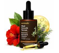 Auravedic Hair Growth Serum For Scalp | 4% Anagain, 3% Redensyl & 3% Procapil | Helps Reduce Breakage & Strengthen Roots | Support Thicker, Fuller Looking Hair | Rosemary, Bhringaraj & Hibiscus | 30ml