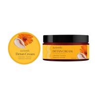 Auravedic Natural De-Tan Cream for Glowing Skin, 100gm, with Turmeric, Licorice, Papaya