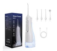 AURAVO Portable Cordless Water Flosser - 320ml Oral Irrigator for Teeth Cleaning | USB Rechargeable, IPX7 Waterproof, 1400-1800 Pulses/Min | Travel-Friendly Dental Floss Device for Braces & Gums