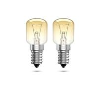 Aurax 2 X Oven Bulb E14 26W, SES E14 Oven Pygmy Lamp 300°C Heat Resistant Bulb T25 Warm White 2400K 230V for Microwave, Range Hood, Salt Lamp, Fridge, Cooker, Freezers