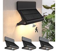 AURAXY Motion Sensor Outdoor Lights, Solar Wall Light with Optical Lens and 3 Modes, Battery Motion Sensor Security Light, IP44 Waterproof Solar Lights Outdoor for Garden Patio Yard (4 Pack)