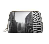 aUrban Horizon Leather Portable Makeup Bag for Cosmetics, Toiletries, and Daily Essentials