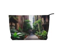 aUrban Jungle Corduroy Makeup Bag with A Sturdy Lining for Travel and Daily Use
