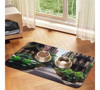 aUrban Jungle Pet Absorbent Leather Non-Slip Feeding Mat 40x60cm, Quick Drying, Waterproof, Washable Bowl Mat