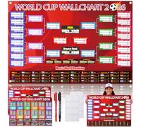 Aurblyn 2026 World Wall Cup Chart Kit 2 PCS 60x84cm 300D Oxford Cloth Posters with Grommets, Mounting Dots & Marker, UK Time Zone Fixtures & 48-Team Display, Waterproof Reusable Soccer Decor