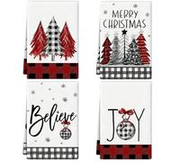 Aurblyn 4PCS Christmas Hand Towels Tea Towels for Kitchen Christmas Hand Towel for Bathroom Christma Tea Towel Decorative Gift Decoration Set for Home 40x60cm Christma Hands for Kitchen
