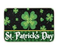 Aurblyn St Patricks Day Door Mat St Patricks Day Decorations Clovers Welcome Doormat Outdoor Door Mat with Anti Slip Silicone Backing Shamrock for Kitchen Home Porch Decor 40x60 cm