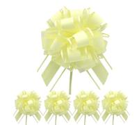 Aurdox 6 PCS Pull Bows for Gift Wrapping - 6 Inch Large Ribbon Bows for Wedding, Valentine's Day, Party Decorations, Flower Arrangements & Gift Boxes (Yellow)