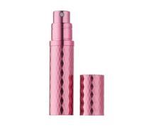 Aurdox Perfume Atomiser, Refillable & Travel Size Perfume Bottle with Bottom Pump, Leaking Proof, Luxurious Diamond Design, Mini Small Spray Bottles for Women and Men, 5ml (Rose Red)
