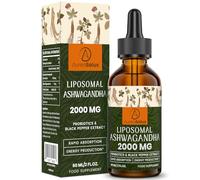 AureaSalus Liposomal Ashwagandha Drops 2000mg, Pure Natural Ashwagandha Extract, Enrich Probiotics & Black Pepper Extract, Stress Relieve Supplements, Increase Energy (60 ml (Pack of 1))
