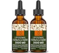 AureaSalus Liposomal Ashwagandha Drops 2000mg, Pure Natural Ashwagandha Extract, Enrich Probiotics & Black Pepper Extract, Stress Relieve Supplements, Increase Energy (60 ml (Pack of 2))