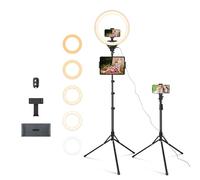 Aureday 14inch iPad Ring Light with Tripod Stand, 62inch Selfie Tripod Light Ring with Phone&Tablet Holder for Recording, 20W LED Circle Light with Wireless Remote for Tiktok, Makeup, Live Streaming