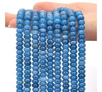 AUREHEN 2 Strands(150pcs) Sea Blue Jade Rondelle Beads 5x8mm Loose Spacer Abacus Disc Beads for DIY Bracelets Necklace Earrings Jewelry Making Craft Supplies Beading Kit