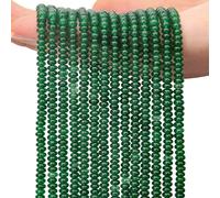 AUREHEN 2 Strands(300pcs) Green Jade Rondelle Beads, 2 x 4mm Gemstone Spacers, Abacus Disc Beads for DIY Bracelets, Necklaces, Earrings, Jewelry Making, Craft Supplies