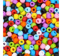 AUREHEN 200PCs Silicone Pony Beads 8 * 11mm Silicone Kandi Beads for Bracelet Making, Mixed Colors Soft Focal Bead for Hair Braiding, Pens, DIY Crafts, Key Chains Decor