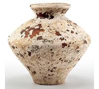 Aurela Rustic Stone Decorative Ceramic Vase, 18.5 cm Tall | Rounded Sculptural Stone Vase, For Dried Stems, Shelf, Console Table and Coffee Table Décor