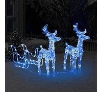 aurelia acrylic 2pcs reindeers and sleigh christmas decoration - blue