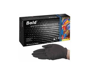 AURELIA Bold Strong Black Powder Free Nitrile Disposable Gloves Medium 100 Pack