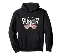 Aurelia Butterfly - Personalized Cute Name Word Art Pullover Hoodie