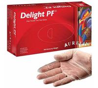 Aurelia - Delight Pf Premium Clear Powder Free Vinyl Gloves - Large 100 Pack