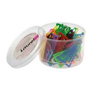 Aurelia Laurel Plastiklips Reusable & Recyclable Paperclips - Assorted 60mm Tub Of 75