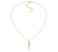 Aurelia Mae 14K Gold Plated Medium Cornicello Italian Horn Pepper Necklace Charm Pendant 18''+2''