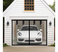 AURELIO TECH Magnetic Garage Door Screen for 1 Car 9x7 ft Single Garage Door Mesh Screen Curtain Cover Kit with Hook and Loop, Keep Bugs Out
