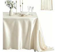 Aurelise Cream Table Cloth, Satin Table Cloths Rectangle White152x260cm | Washable Polyester Table Cover Dining Table Cover for Party Wedding Christmas Birthday Decoration( 60x102 Inch)