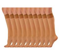 Aurellie Women's Classic Knee-Highs Sheer Non-Pressure Knee Socks 20 denier 3 Colours One Size 10 pairs
