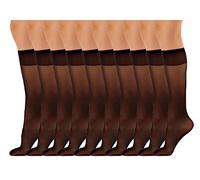 Aurellie Women's Classic Knee-Highs Sheer Non-Pressure Knee Socks 20 denier 3 Colours One Size 10 pairs