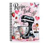 Aurelx Black Recipe Book for Own Recipes, Personalised Blank Recipe Notebook, A5 Family Cookbook for 100 Recipes, Special Cooking Gifts for Family and Cooking Lover