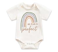 Aurelx Rainbow Baby Bodysuits, Pregnancy Announcement White Baby Clothes 0-3 Months, Newborn Vests for Boys and Girls, Personalised Newborn Gifts