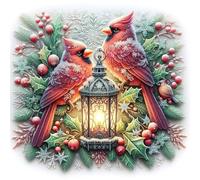Auremi Cardinal Diamond Painting, 5D Christmas Diamond Art Painting Kits for Adults Round Full Drill Diamond Painting Picture Crystal Art Kits for Home Decor 30x30cm