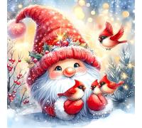Auremi Christmas Diamond Painting, 5D Gnome Diamond Art Painting Kits for Adults Round Full Drill Diamond Painting Picture Crystal Art Kits for Home Decor 30x30cm