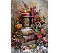 Auremi Christmas Diamond Painting Kits,5D Book Diamond Art Painting Kits for Adults Full Drill Crystal Picture Art Kits for Beginners for Home 11.8x15.7 in