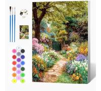 Auremi DIY Nature Paint by Numbers for Adults Kids-Landscape Canvas Oil Painting Kit for Adults,Craft Art Painting with Wooden Frame Kit Acrylic Pigment Drawing Paintwork for Gift Home 20x30cm