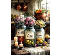 Auremi Flower Vase Diamond Painting Kits,5D Flower Diamond Art Painting Kits for Adults Full Drill Crystal Picture Art Kits for Beginners for Home 11.8x15.7 in