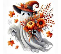 Auremi Ghost Diamond Painting Kits,5D Halloween Diamond Art Painting Kits for Adults Full Drill Crystal Picture Art Kits for Beginners for Home 11.8x11.8 in