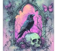 Auremi Gothic Skull Diamond Art Kits,5D Halloween Diamond Painting Kits for Adults,Full Drill Diamond Painting Kits for Beginners Crystal Picture Art for Home Decor 11.8x11.8 Inch