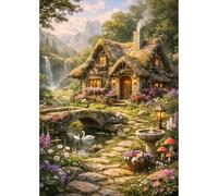 Auremi House Diamond Painting, 5D Landscape Diamond Art Painting Kits for Adults Round Full Drill Diamond Painting Picture Crystal Art Kits for Home Decor 30x40cm