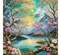 Auremi Landscape Diamond Painting, 5D Tree Diamond Art Painting Kits for Adults Round Full Drill Diamond Painting Picture Crystal Art Kits for Home Decor 30x30cm