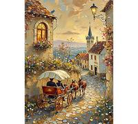 Auremi Landscapes Diamond Art Kits,5D Streets Diamond Painting Kits for Adults,Full Drill Diamond Painting Kits for Beginners Crystal Picture Art for Home Decor 11.8x15.7 Inch