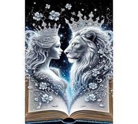 Auremi Lion King Diamond Painting Kits for Adults, 5D Princess Diamond Art Kits Round Full Drill Diamond Painting Kits Picture Crystal Art for Home Decor 30x40cm