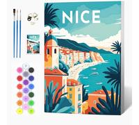 Auremi Nice Paint by Numbers Kits Kids Adults, Landscape Painting by Number Kits On Canvas,Framed DIY Color Oil Painting Acrylic Paints,Home Wall Decor 20x30cm