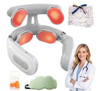 Aurenova Sereni Stim Cervical Neuromodulation Device, Sereni Stim Neck Cordless Design, 4-Head Design, 6 Modes & 14 Levels, Releases Deep Muscle Tightness Behind Neck Pain & Headaches (White)