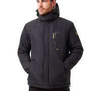 Aureonus Mens Winter Jackets Waterproof Ski Jacket Fleece Warm Outdoor Coats Thermal Lined Parka with Hood Black 2XL