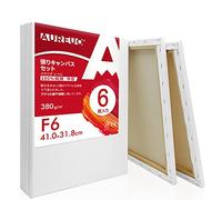 AUREUO F6 Stretched Canvas Set (16.1 x 12.5 inches (41.0 x 31.8 cm) Medium 100% Cotton, 6 Pieces, Beginners, Painting Tools, Art Creation, Modern Oil Paintings, Fine Art Decoration, Watercolor, Oil