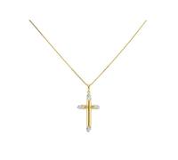 Aureus 9ct Bonded Gold On Sterling Silver Cross And Chain - R6016