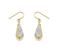 Aureus 9ct Bonded Gold On Sterling Silver Crystal Drop Earrings - G6016